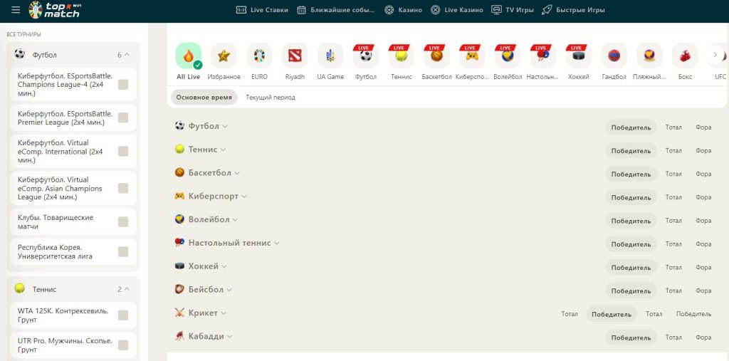 ставки на топ матч вин